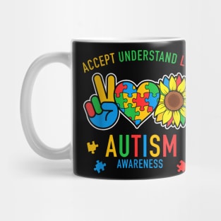 Accept Understand Love Autism Awareness Sunflower Mug